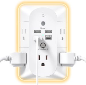 OUtlet, Surge Protector, Outlet Extender with Night Light