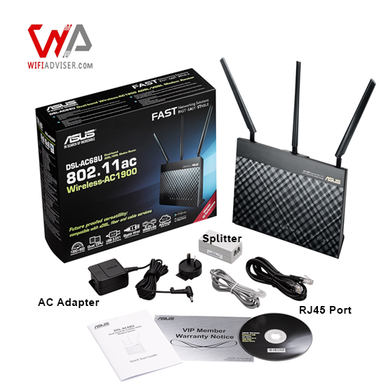 Asus AC68U wifi router Package Content