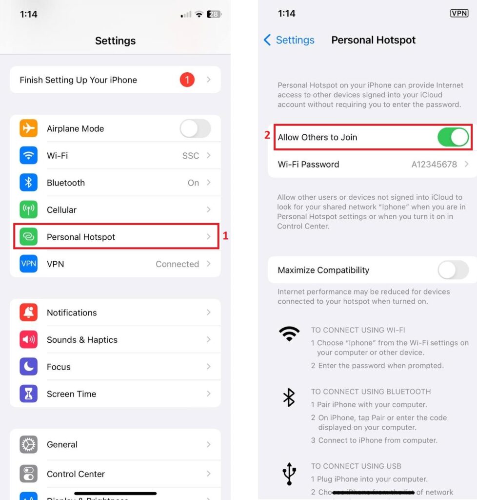 how to set up wifi hotspot-iphone-enabling