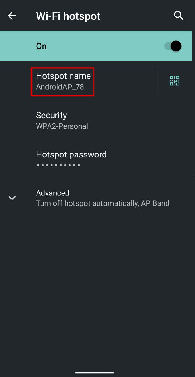 Android user configuring Wi-Fi hotspot details, including SSID and password, emphasizing the importance of secure network settings.