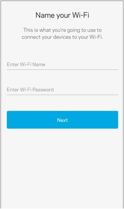 shows the wifi SSID and password creation page